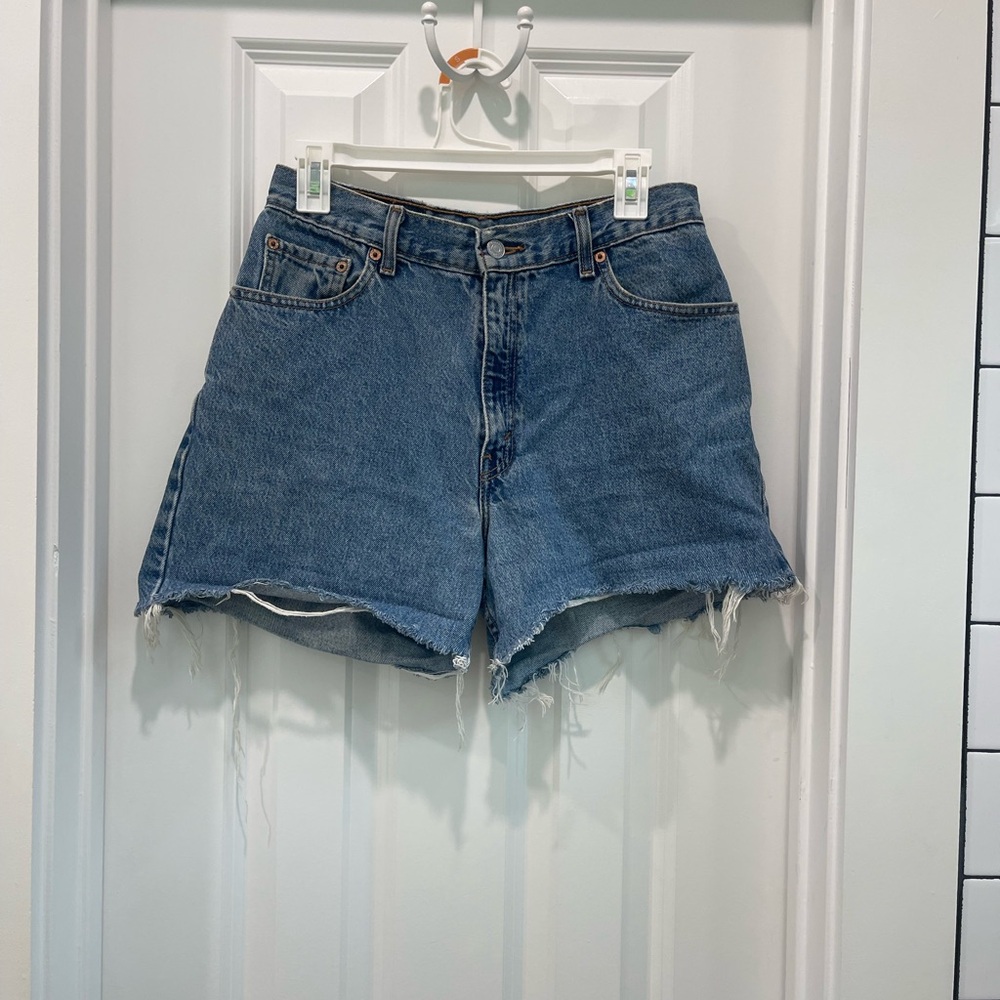 Levi's High Wasted Blue Denim Shorts